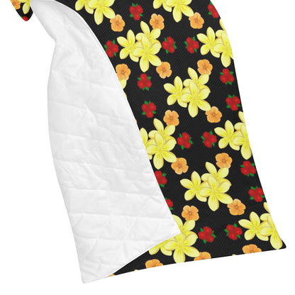 Yellow Plumeria Pattern Print Design PM04 Premium Quilt