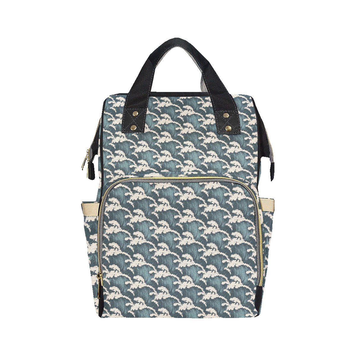Wave Art Print Diaper Bag Backpack