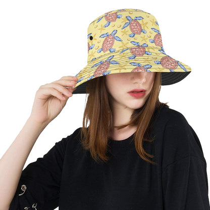 Sea Turtle Pattern Print Design T06 Unisex Bucket Hat