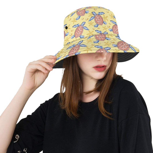 Sea Turtle Pattern Print Design T06 Unisex Bucket Hat