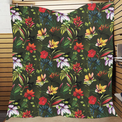 Magnolia Pattern Print Design 02 Premium Quilt