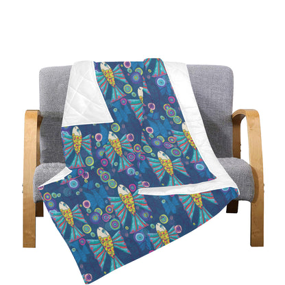 Flying Fish Pattern Print Design 01 Premium Quilt
