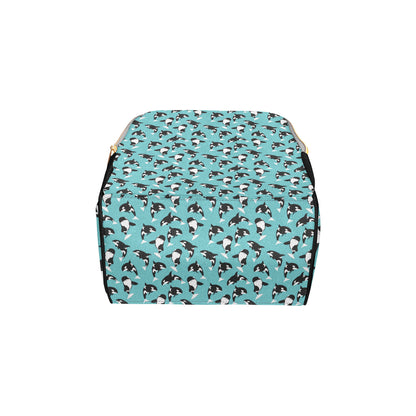 Whale Action Design Themed Print Diaper Bag Backpack