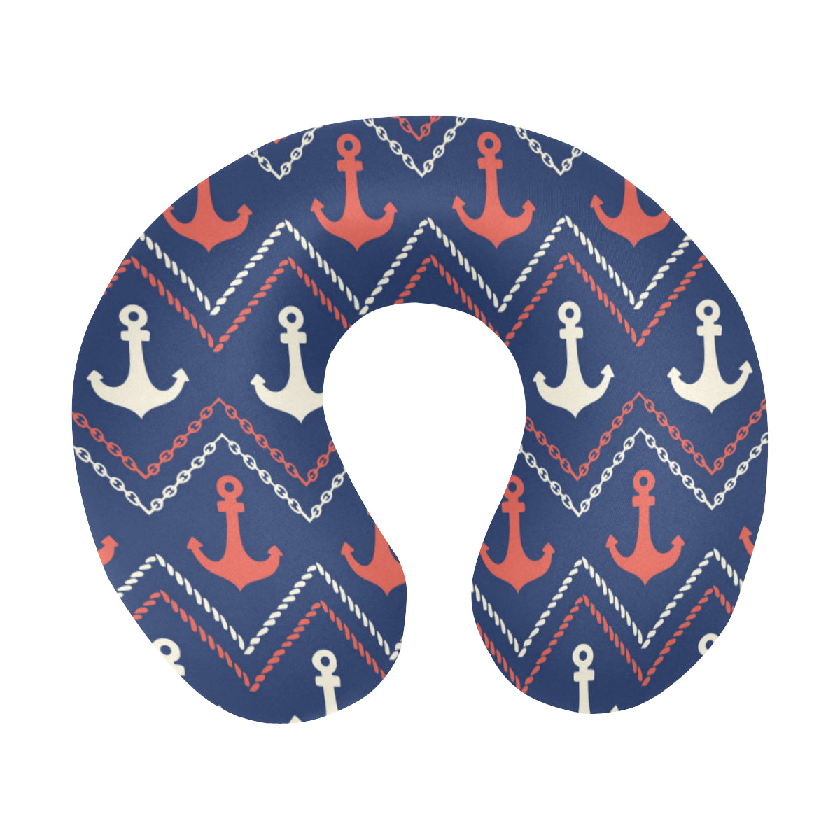 Anchor Pattern Print Design 07 U-Shaped Travel Neck Pillow