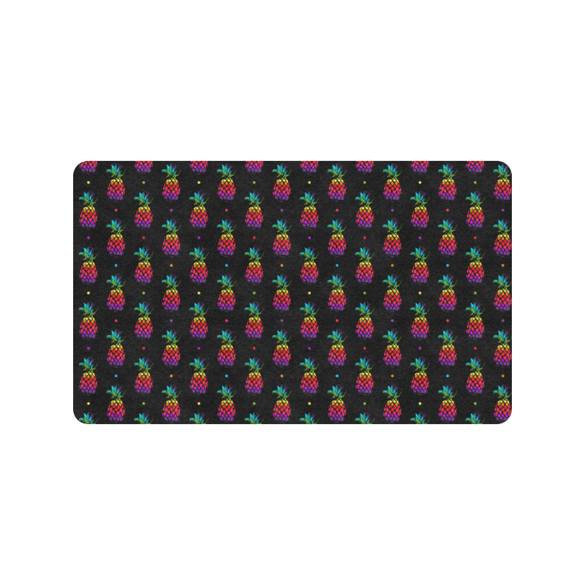 Pineapple Rainbow Dot Print Rubber Doormat