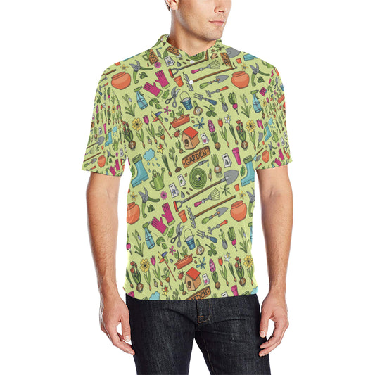 Gardening Pattern Print Design G02 Men Polo Shirt