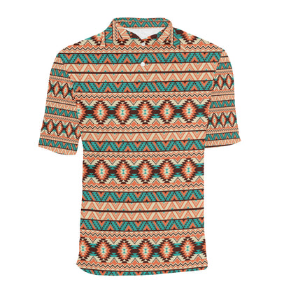 Navajo Western Style Print Pattern Men Polo Shirt
