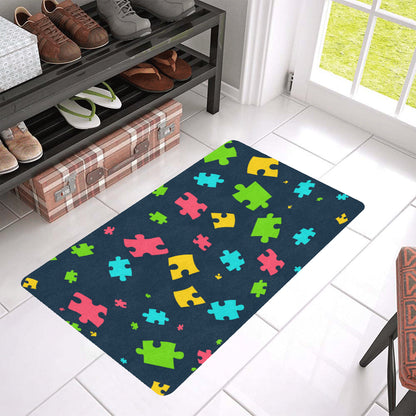 Autism Awareness Colorful Design Print Rubber Doormat