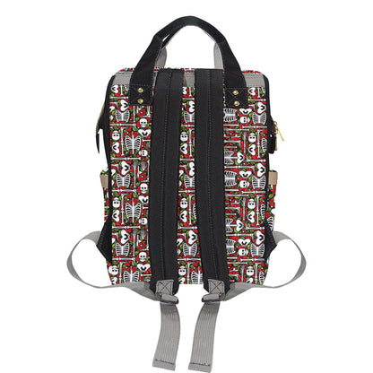 Skeleton Pattern Print Diaper Bag Backpack