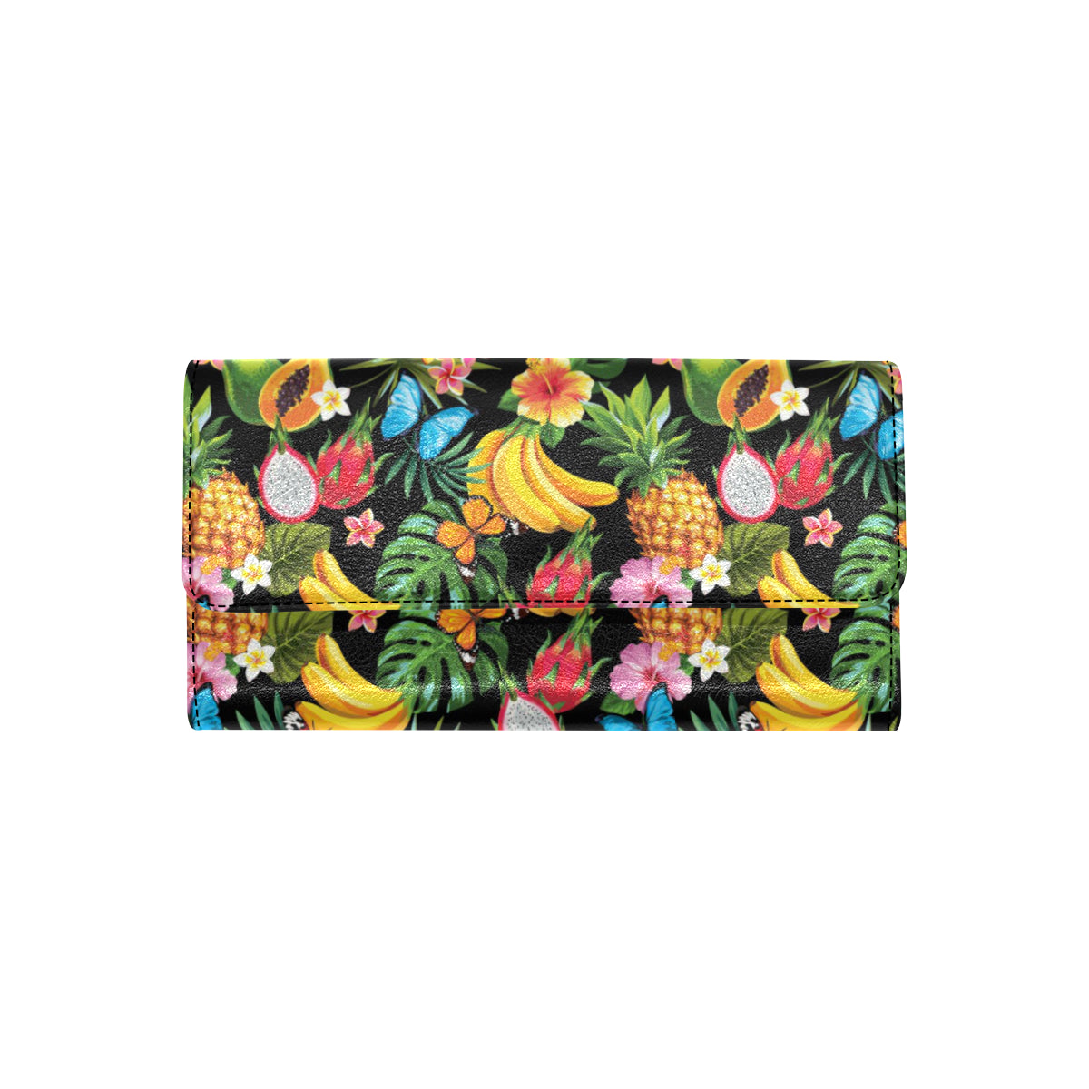 Tropical Fruits Pattern Print Design TF04 Women's Trifold Wallet