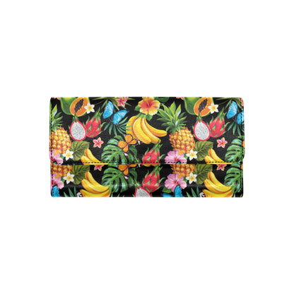 Tropical Fruits Pattern Print Design TF04 Women's Trifold Wallet