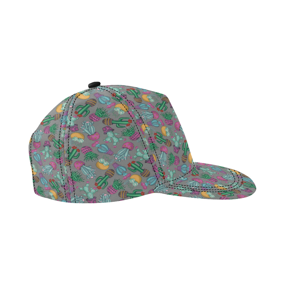 Cactus Colorful Print Pattern Snapback Cap