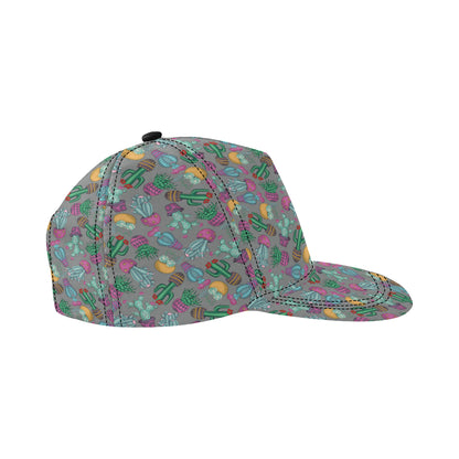 Cactus Colorful Print Pattern Snapback Cap