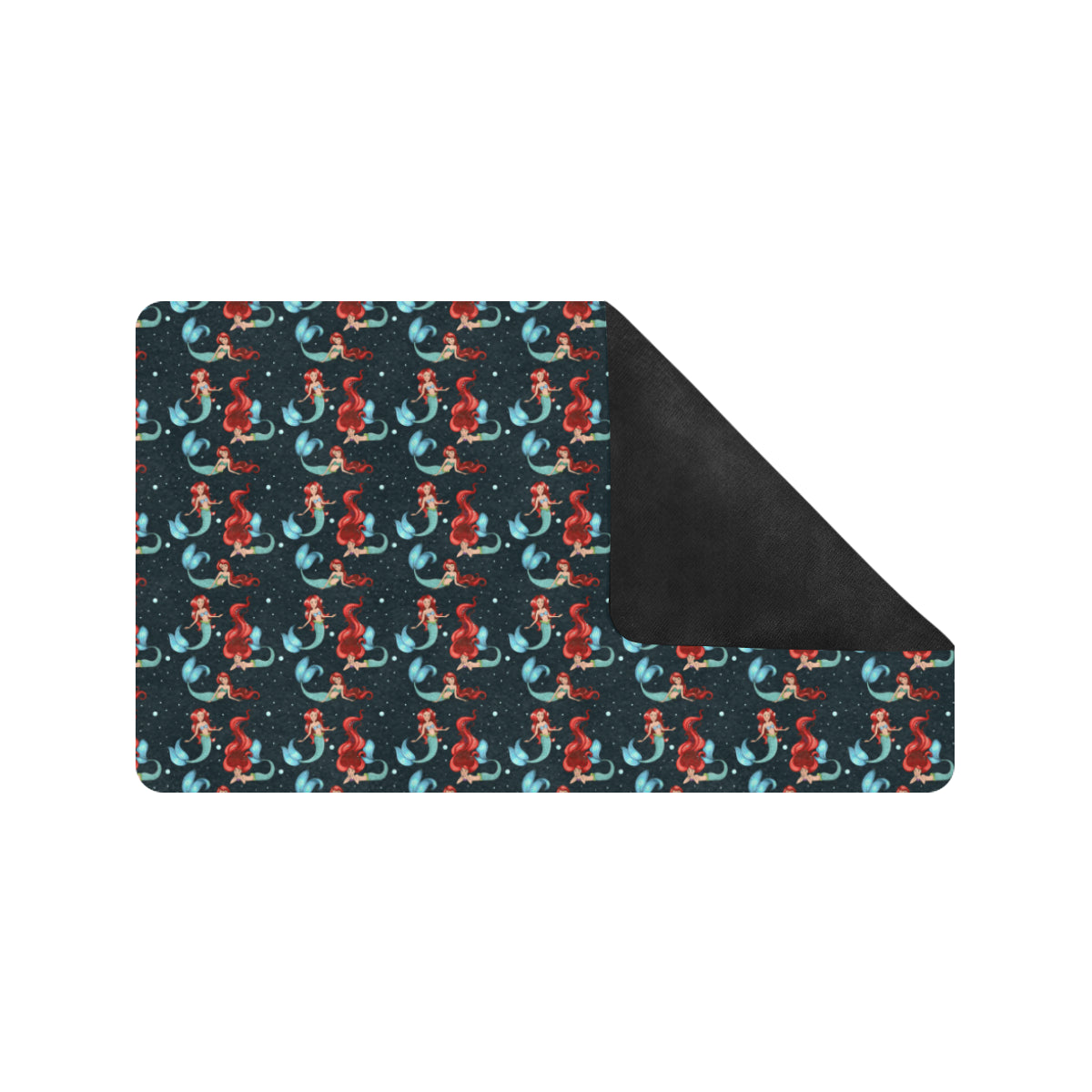 Mermaid Girl Themed Design Print Rubber Doormat