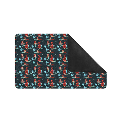 Mermaid Girl Themed Design Print Rubber Doormat