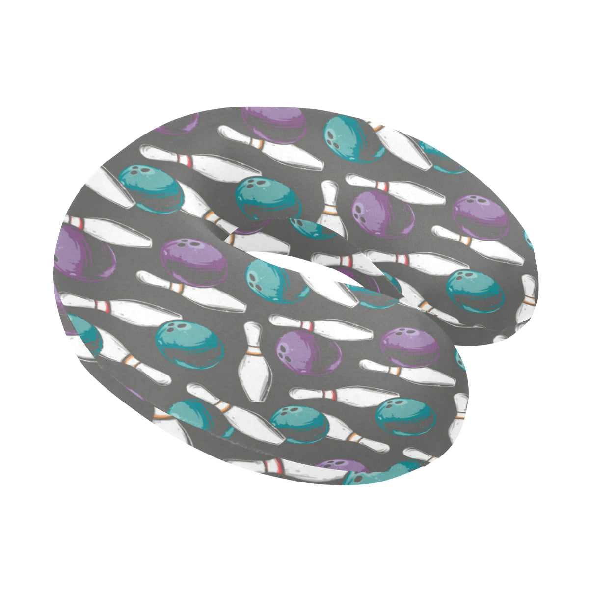 Bowling Pattern Print Design 03 U-Shaped Travel Neck Pillow