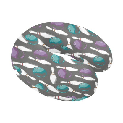 Bowling Pattern Print Design 03 U-Shaped Travel Neck Pillow