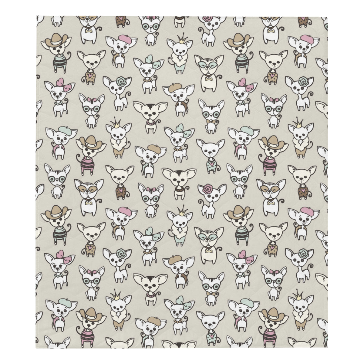 Chihuahua Pattern Print Design 02 Premium Quilt