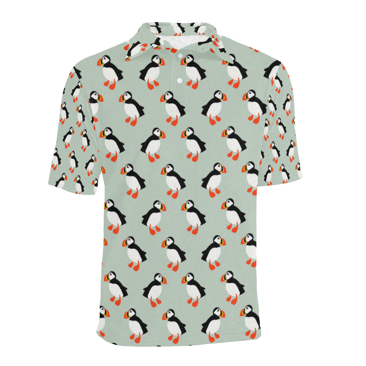 Puffin Pattern Print Design A03 Men Polo Shirt