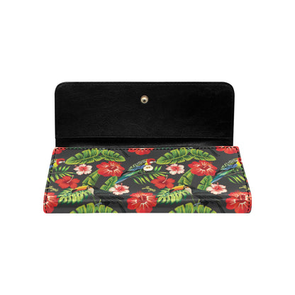 Tropical Flower Pattern Print Design TF04 Women's Trifold Wallet