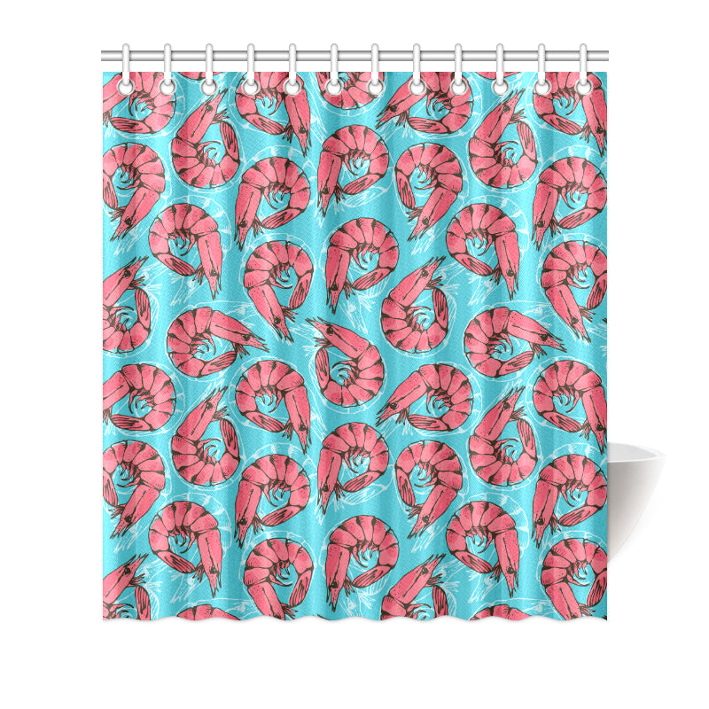 Prawn Pattern Print Design 01 Shower Curtain