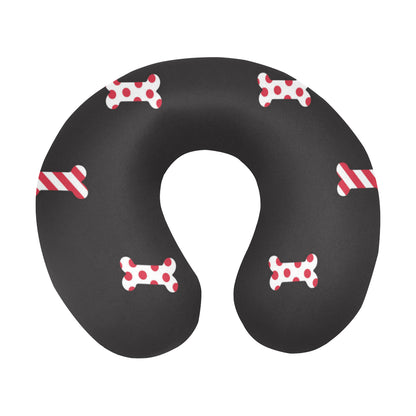 Dog Bone Pattern Print Design 04 U-Shaped Travel Neck Pillow