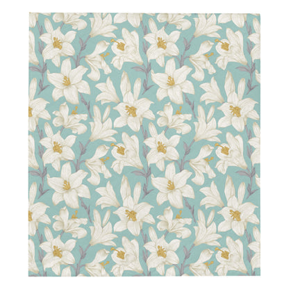 Lily Pattern Print Design 02 Premium Quilt