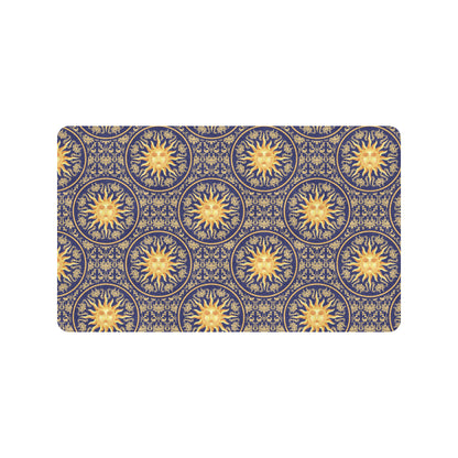 Celestial Gold Sun Face Rubber Doormat