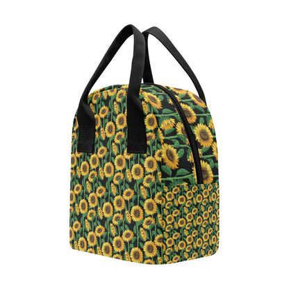 Sunflower Realistic Print Pattern Insulated Lunch Bag