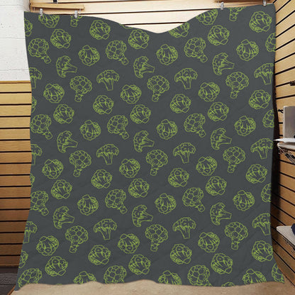 Broccoli Pattern Print Design 01 Premium Quilt