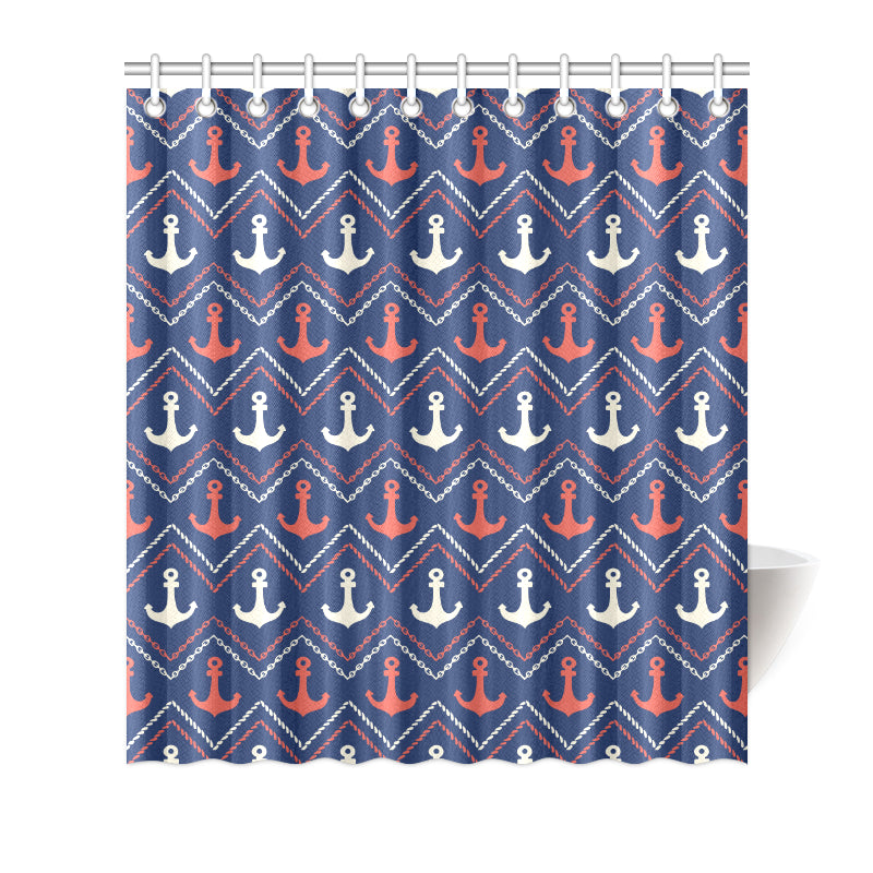 Anchor Pattern Print Design 07 Shower Curtain