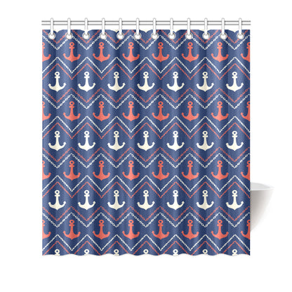 Anchor Pattern Print Design 07 Shower Curtain