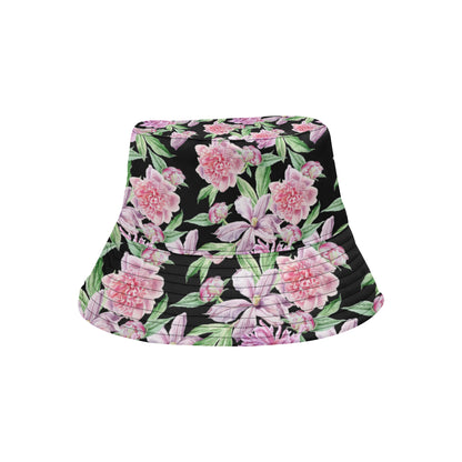 Peony Pattern Print Design PE08 Unisex Bucket Hat