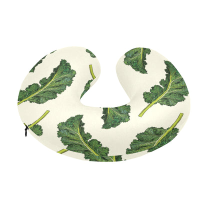 Kale Pattern Print Design 03 U-Shaped Travel Neck Pillow