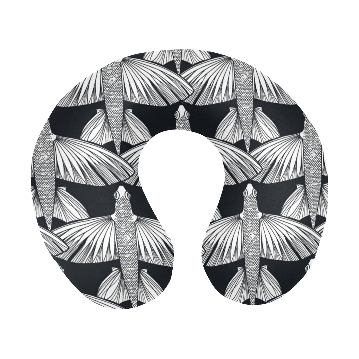 Flying Fish Pattern Print Design 03 U-Shaped Travel Neck Pillow
