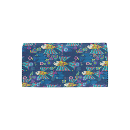 Flying Fish Pattern Print Design 01 Women's Trifold Wallet