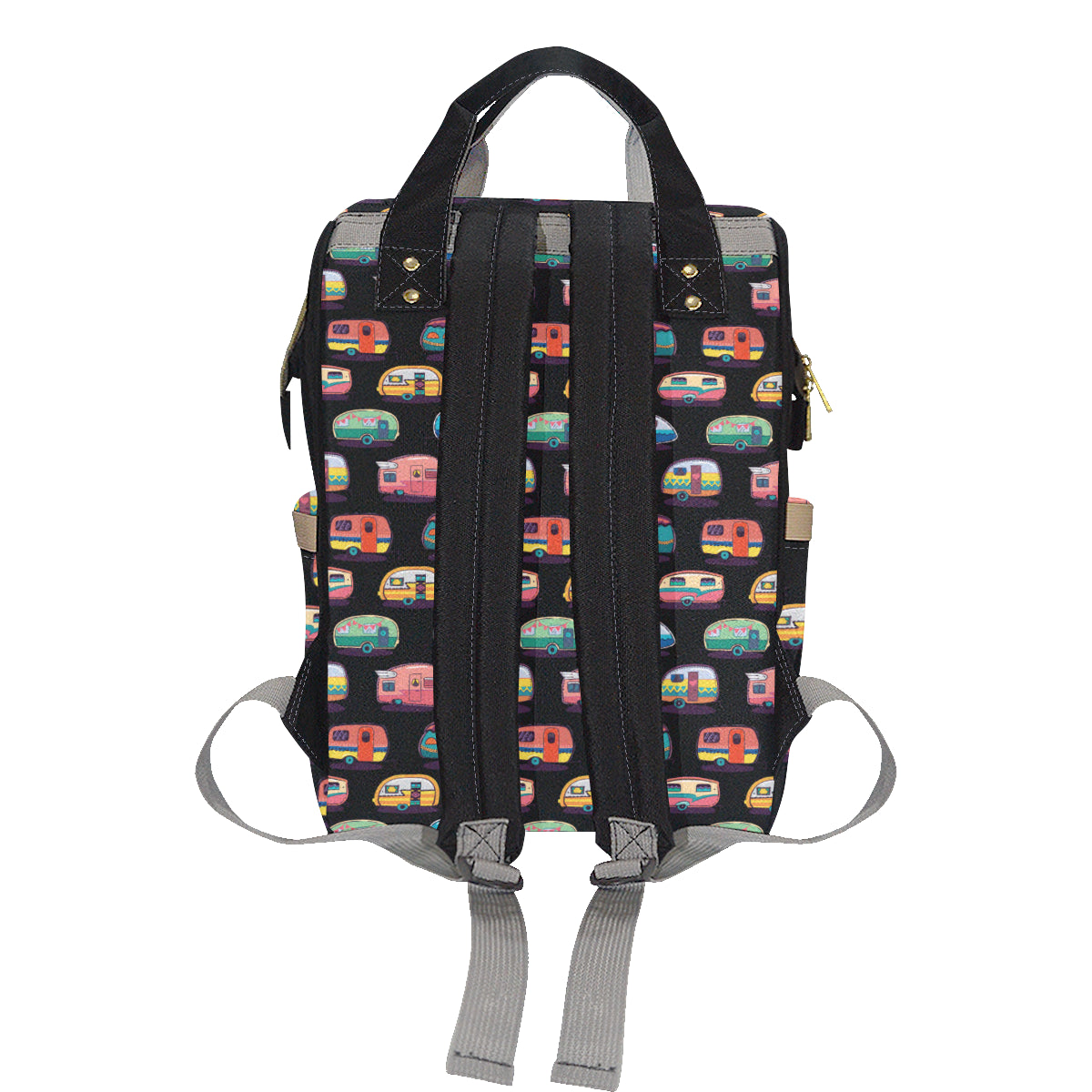 Camper Camping Pattern Diaper Bag Backpack
