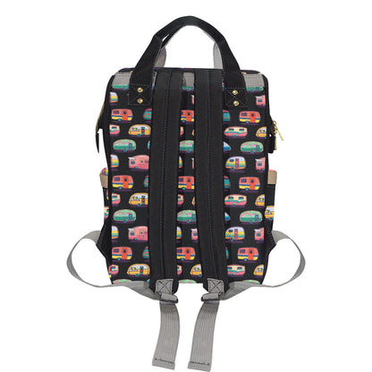 Camper Camping Pattern Diaper Bag Backpack