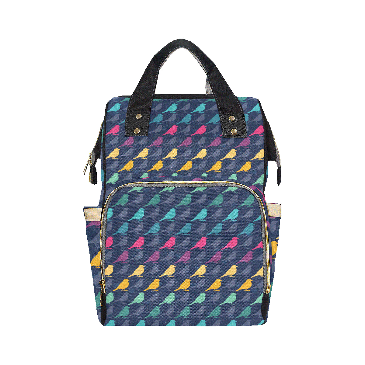 Birds Pattern Print Design 01 Diaper Bag Backpack