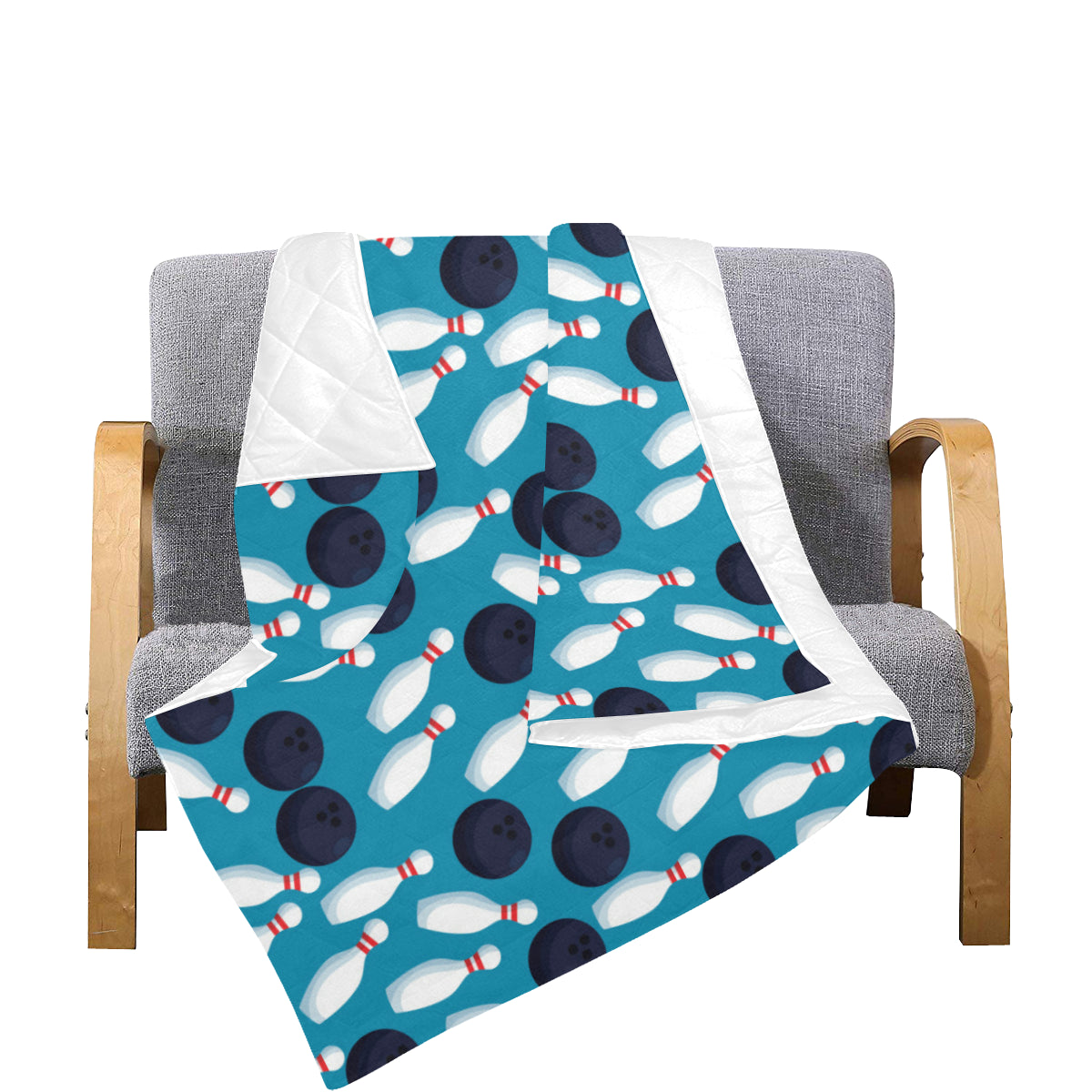 Bowling Pin Pattern Print Design 010 Premium Quilt