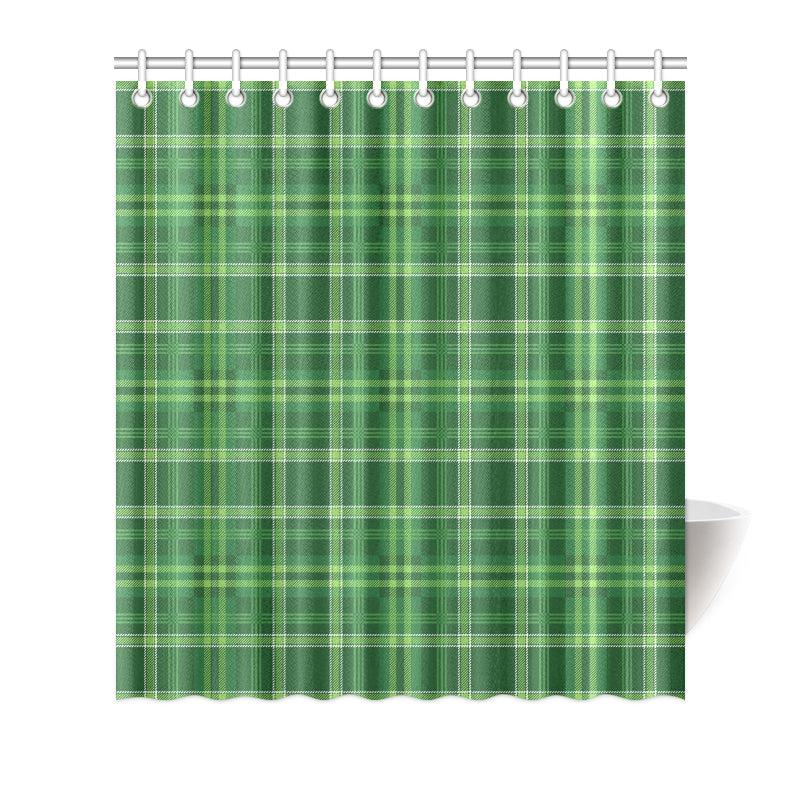 Irish Plaid Pattern Print Design 02 Shower Curtain
