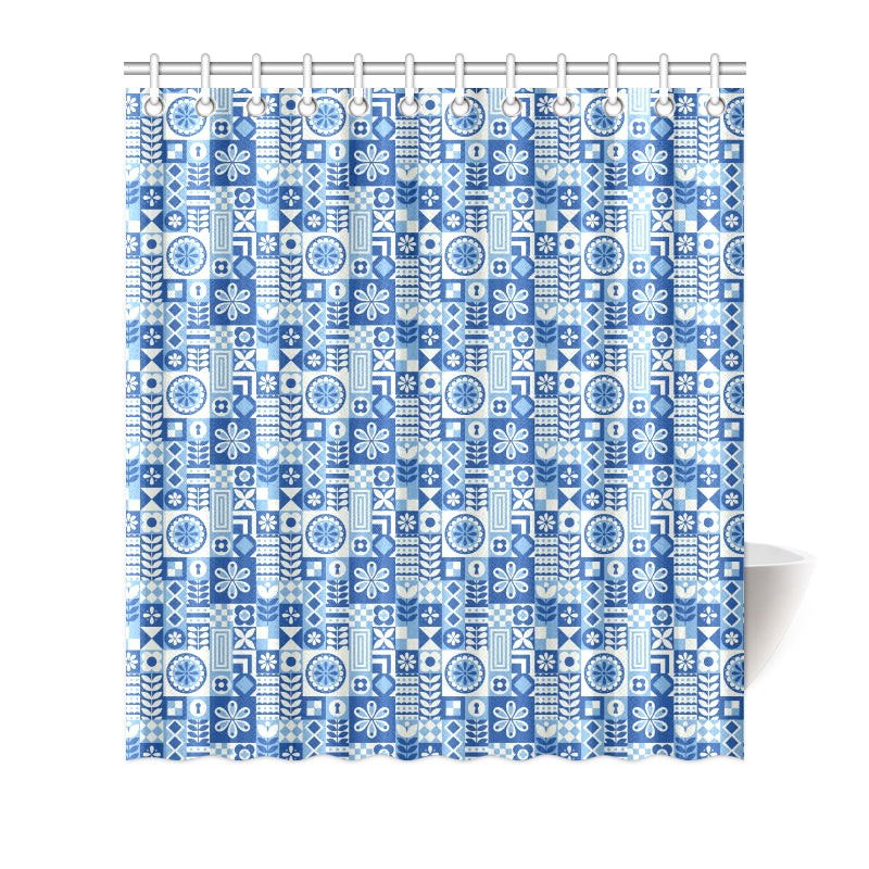 Swedish Print Pattern Shower Curtain