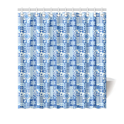 Swedish Print Pattern Shower Curtain