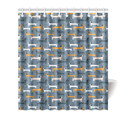 Dachshund Pattern Print Design 012 Shower Curtain