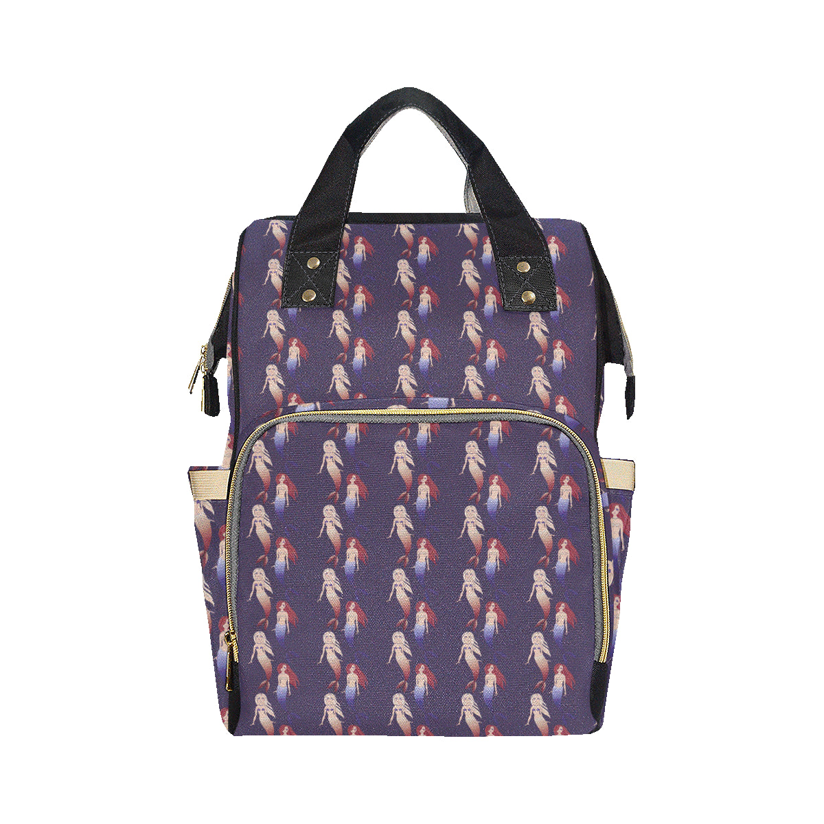 Mermaid Pattern Print Design 02 Diaper Bag Backpack