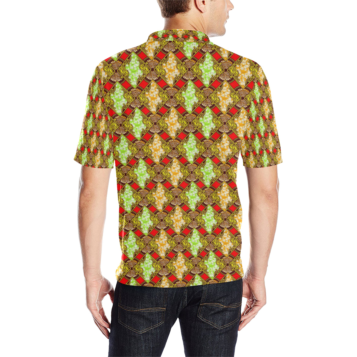African Classic Print Pattern Men Polo Shirt