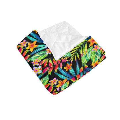 Heliconia Pattern Print Design HL09 Premium Quilt