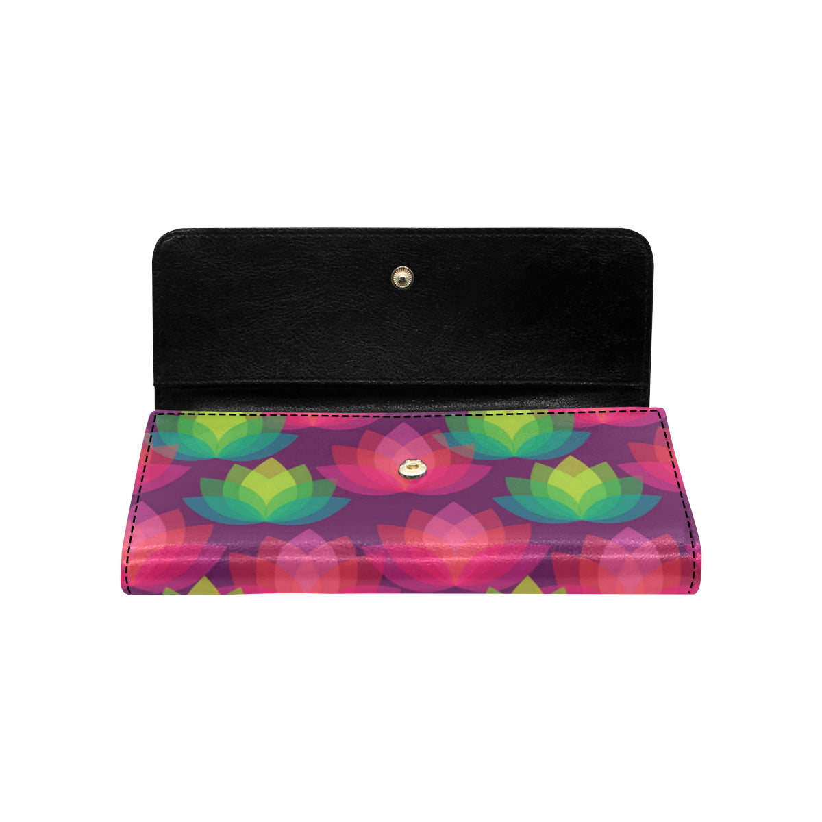 Lotus Pattern Print Design 02 Women's Trifold Wallet
