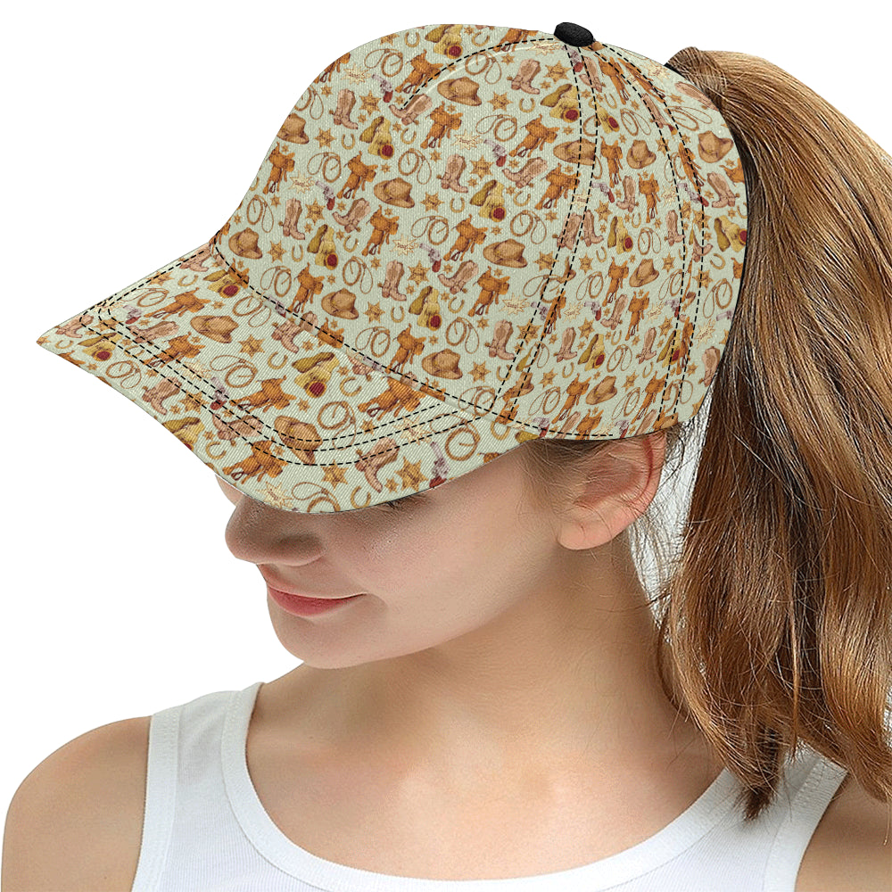 Western Cowboy Design Pattern Snapback Cap