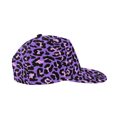 Cheetah Purple Neon Print Pattern Snapback Cap